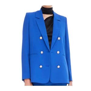 Generation Love Leighton Crepe Blazer in Cobalt Blue Size XS